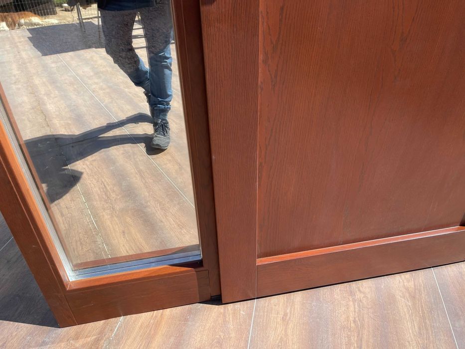 Drzwi zewnętrzne drewniane ocieplane z naświetlem MONTAŻ CAŁA POLSKA