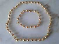Conjunto Colar + Pulseira Contas de Viana, ouro 19,2kt, estado NOVO