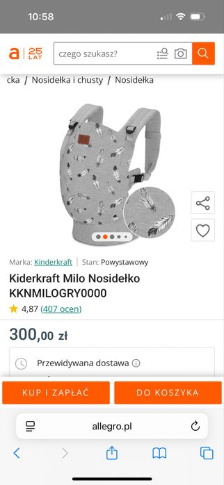 Nosidełko kinderkraft milo