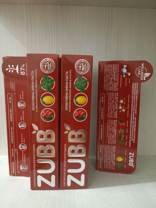 Биоактивная зубная паста ZUBB со вкусом барбариса, лимона и мяты 90 г