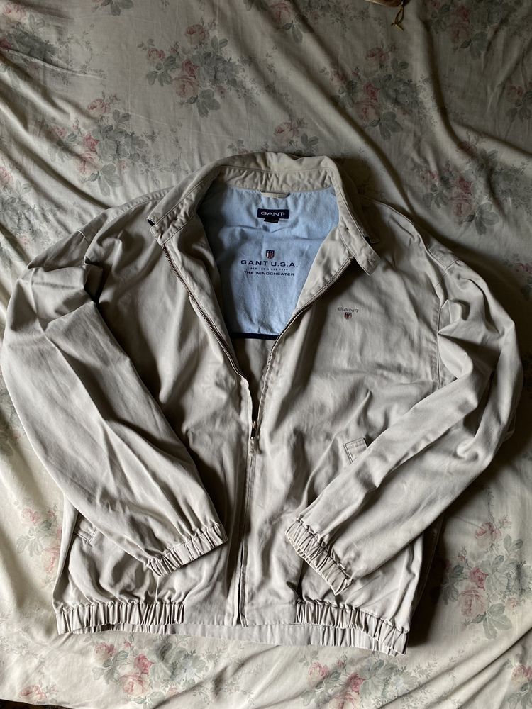 Мужская бежевая куртка харрингтон от мирового бренда GANT U.S.A.
