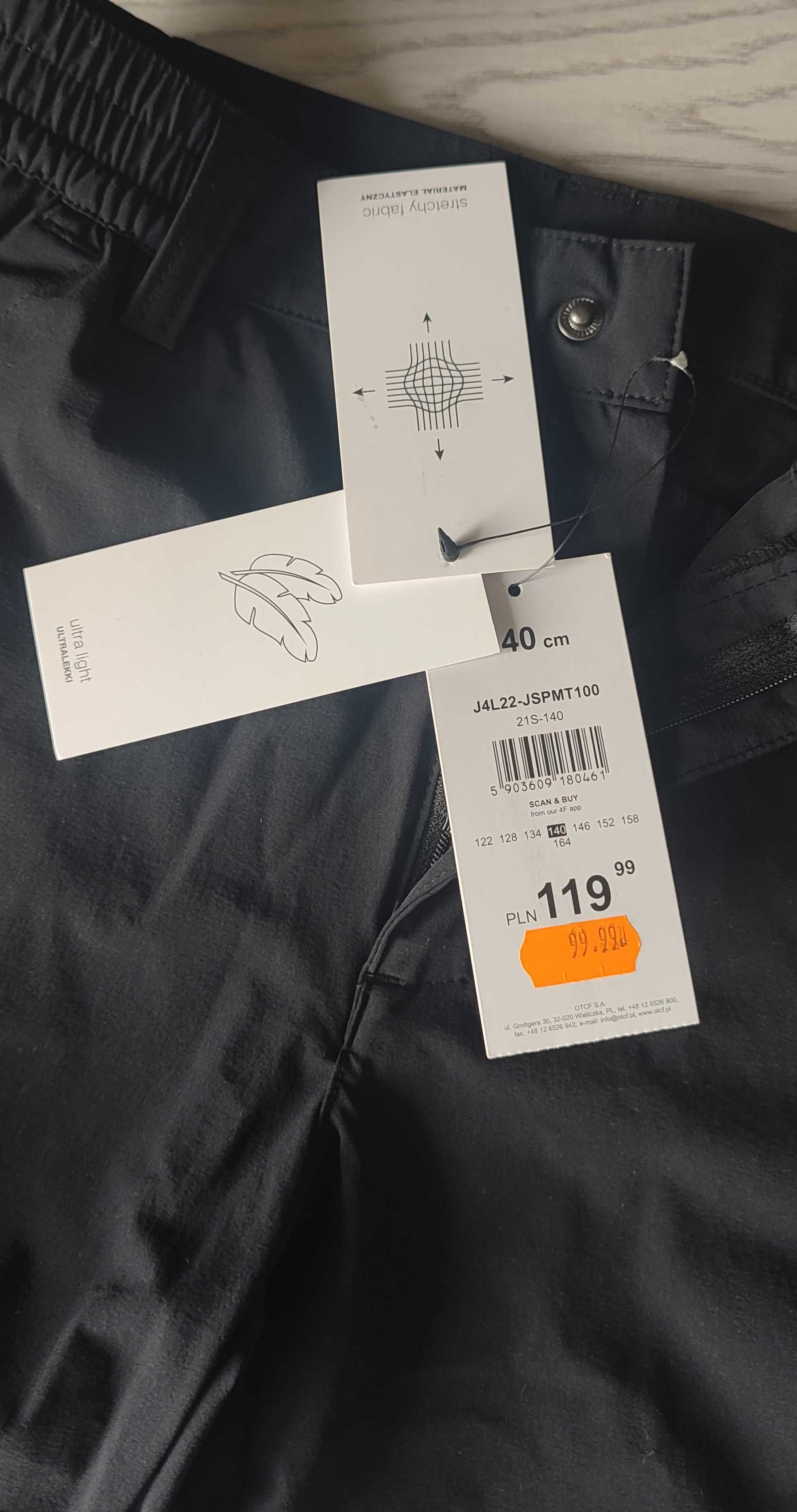 Spodnie 4F nowe chłopięce 140