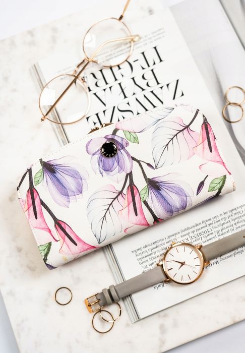 Portfel damski pojemny portmonetka dla kobiet modny duży RFID ładny