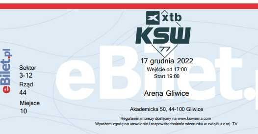 Bilet ksw77 gliwice