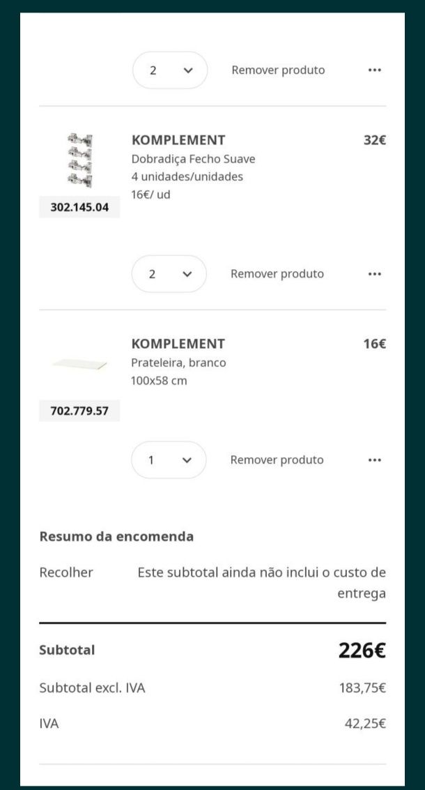 Material novo para roupeiro Pax do ikeia