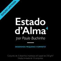 Conjunto de 3+1 desenhos A4 impressos (assinados) por Paulo Buchinho