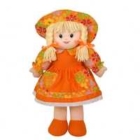 Lalka szmaciana nauka ubierania pomarańczowa 45cm Beppe