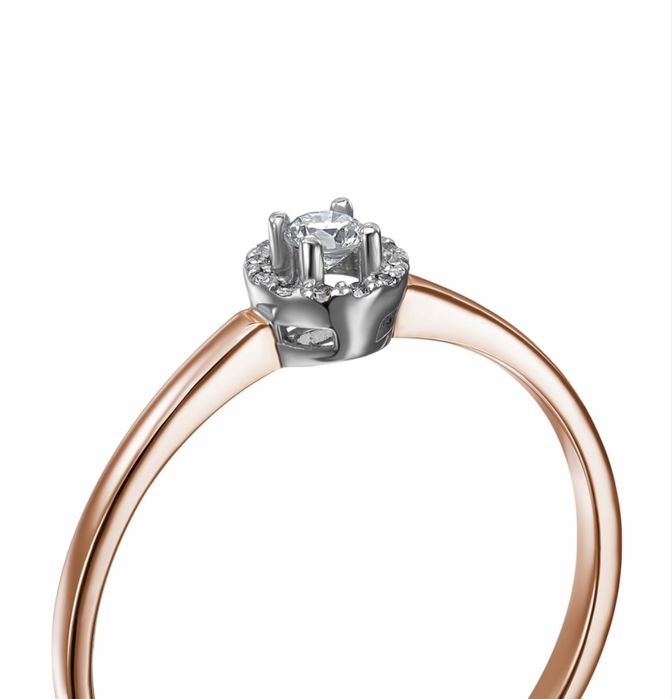 Кольцо из красного золота 585 пробы с бриллиантами