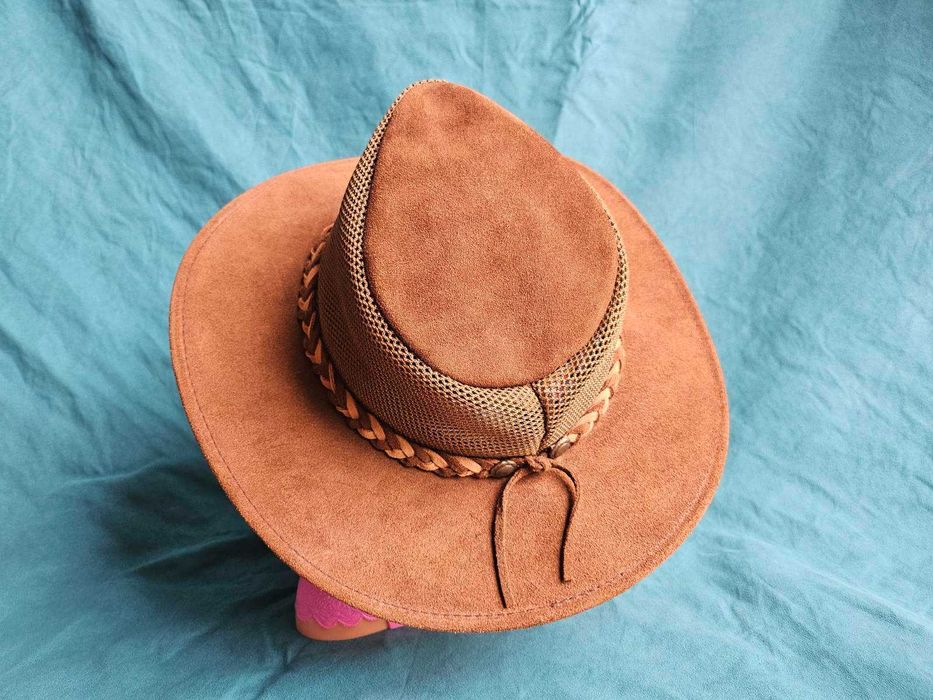 ковбойська шляпа кожа 100% ориг H1H Hanschel hat co USA коричнева р-рL