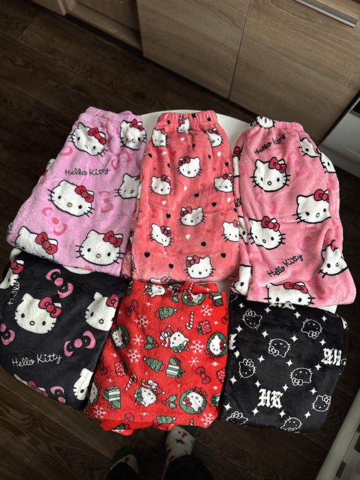 Теплі мʼякі плюшеві піжамні штані hello kitty s-xl