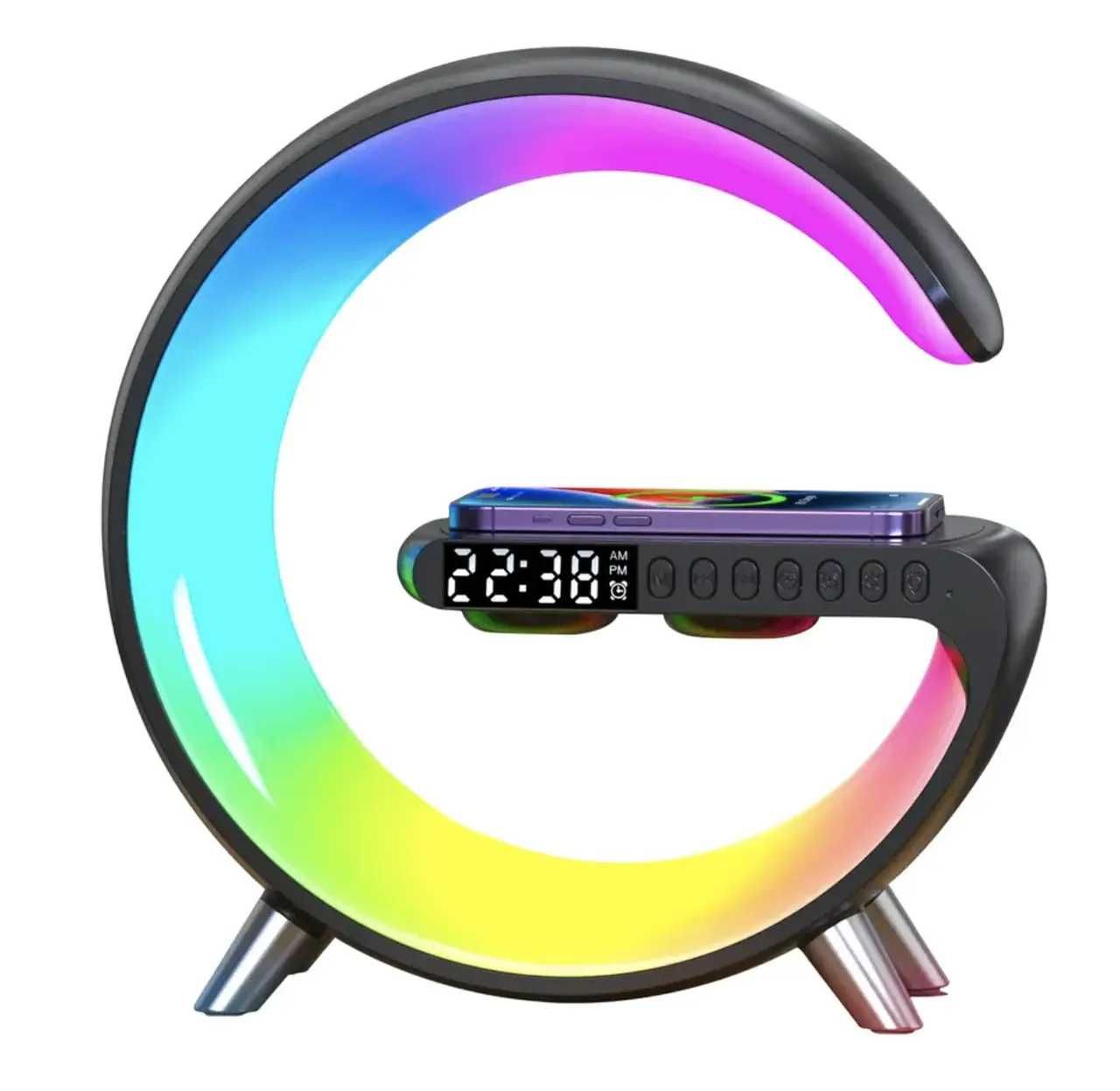 Нічник настільна смарт лампа RGB Happy Light Smart Sound Machine чорни