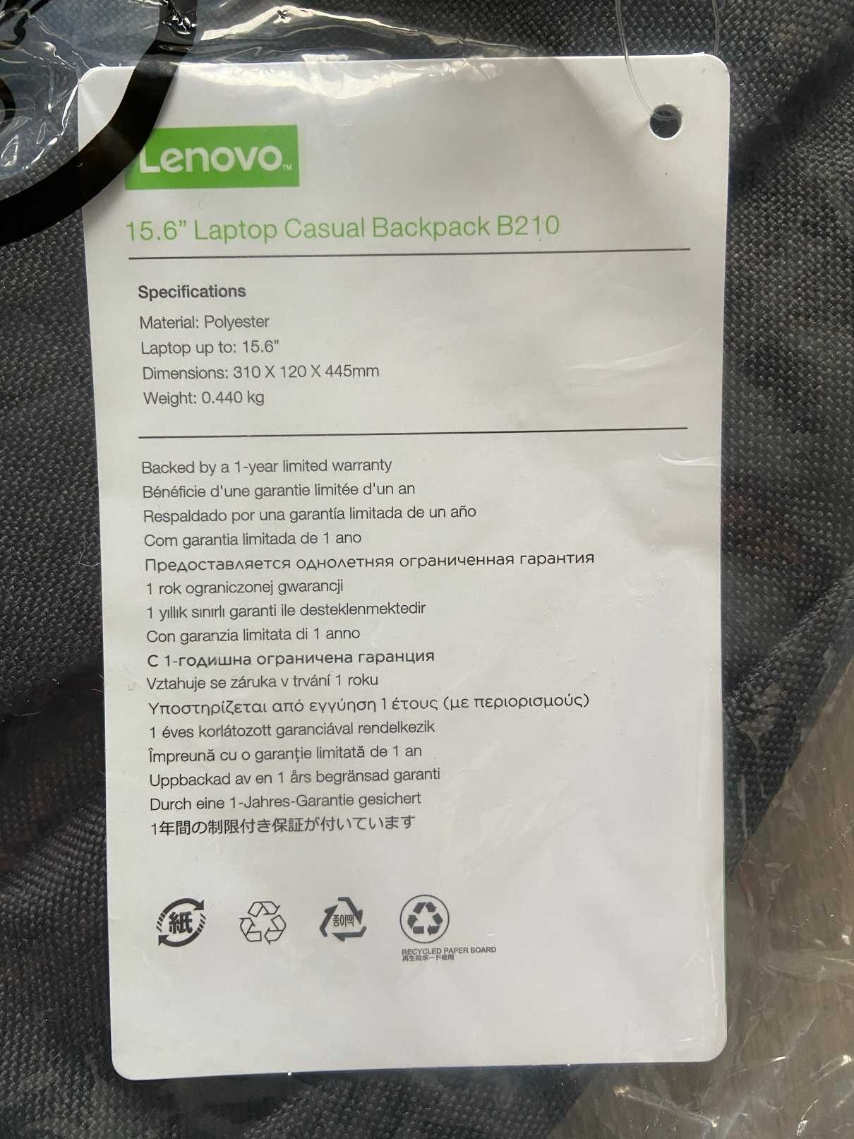 Plecak czarny, Lenovo B210 Casual Backup 15.6"