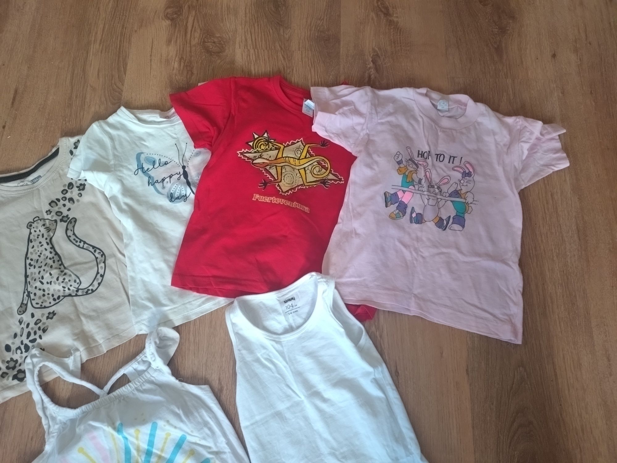 6 x T-shirt+ 3 x koszulka bez rękawów dla dziewczynki rozmiar 98