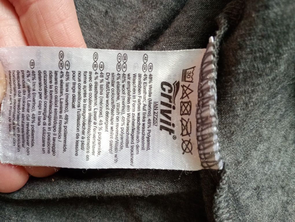 Crivit męska koszulka z wełną merino L