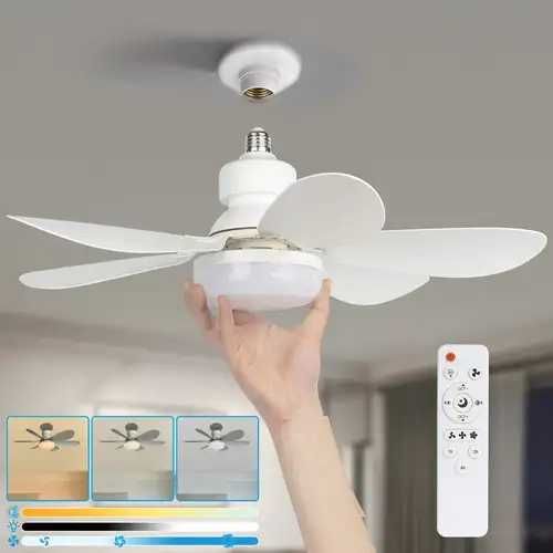 Lampada c/ventoinha c/ controlo remoto+Base