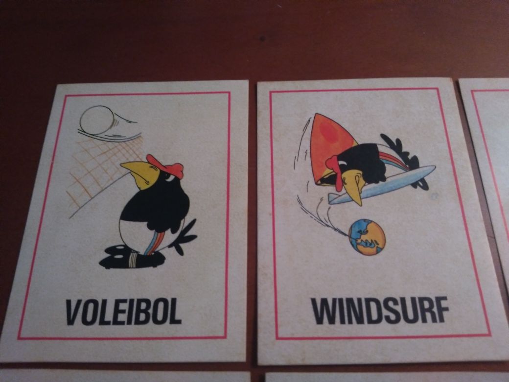 antiga coleção de 11 cromos pinguins no desporto