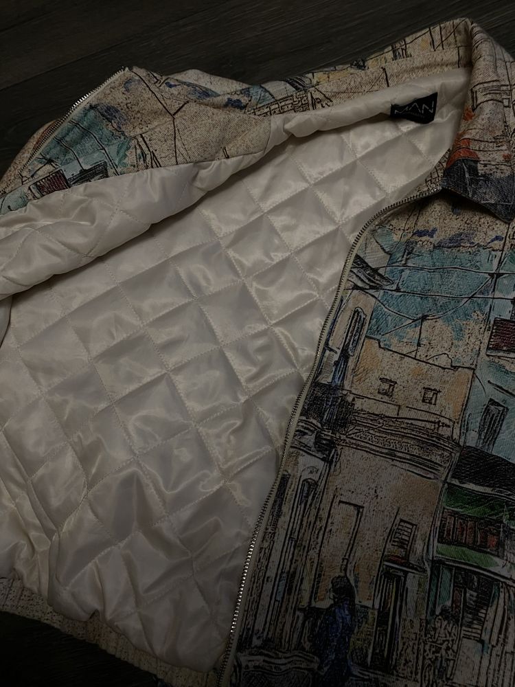 Кроп бомбер з принтом, розмір L–XL | Active Jacket