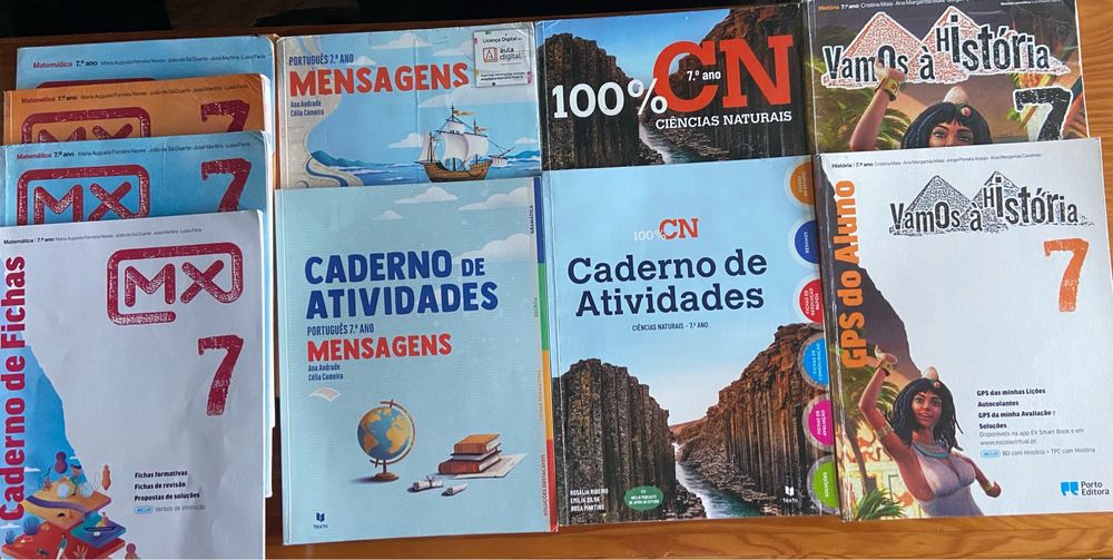 Manuais e Cadernos de atividades 7 ano