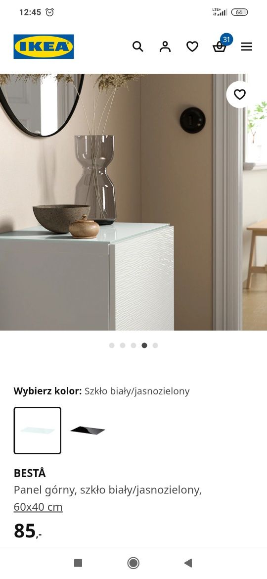 Panel szklany ikea besta 2 sztuki
