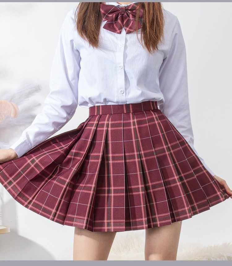 Спідниця картата сіра форма у школу юбка стиль аниме школьная в клетку