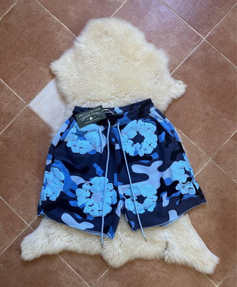 Шорти Denim Tears × Варе шорти денім тіарс бейп сині зелені рожеві