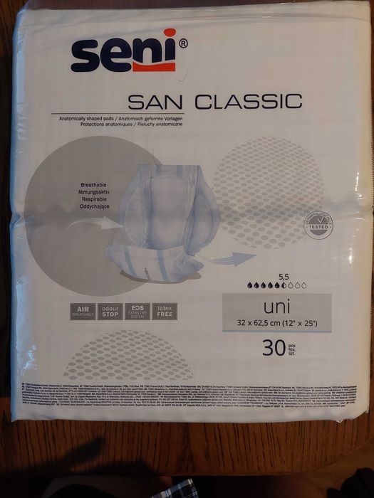 Pieluchy anatomiczne Seni San Classic Uni 30 szt