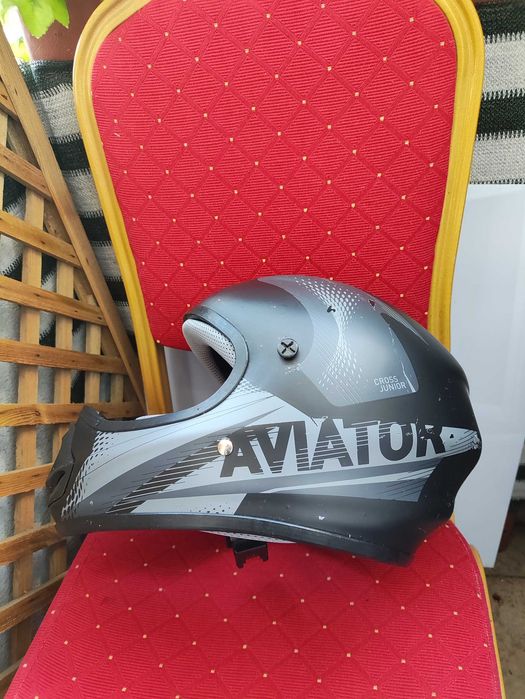 Kask szczękowy Motocyklowy na Motor Motocykl Aviator czarny ATV Cross