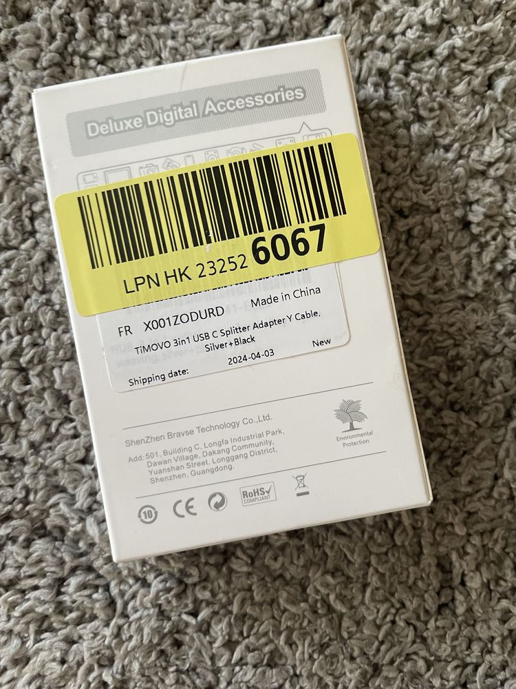 Rozdzielacz adapter USB C męski na 2xUSB C i USB 2.0 żeński