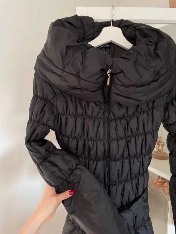 Czarna kurtka puchowa przejściowa wiosna/jesień M black puffer jacket