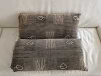 2 poduszki lędźwiowe na sofę brązowy sztruks styl boho