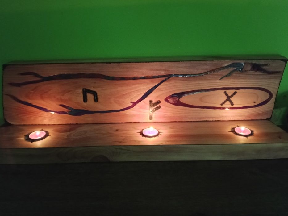 Rękodzieło Świecznik z drewna i żywicy