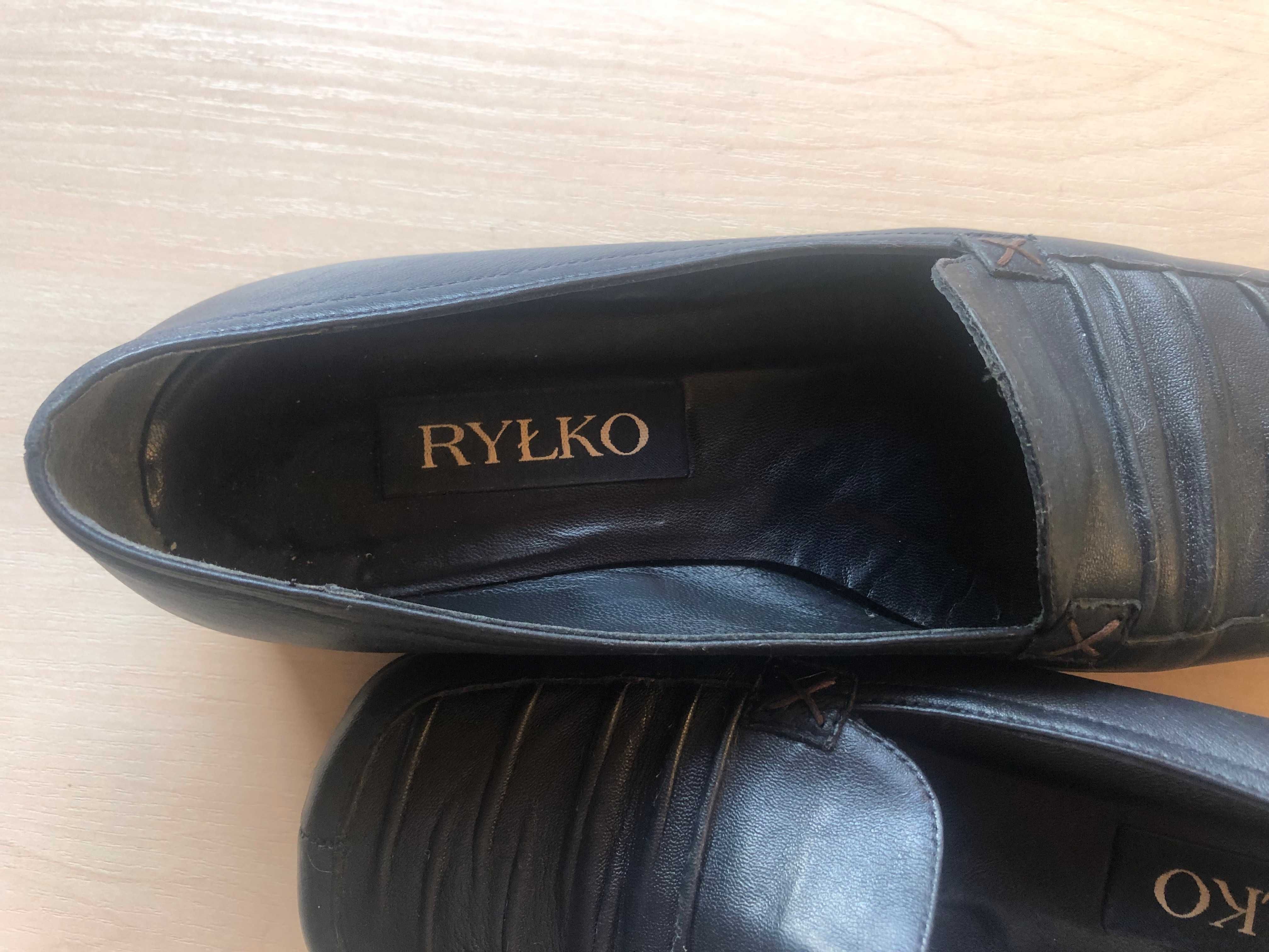 Buty Ryłko, czarne, skóra naturalna, rozmiar 38 F