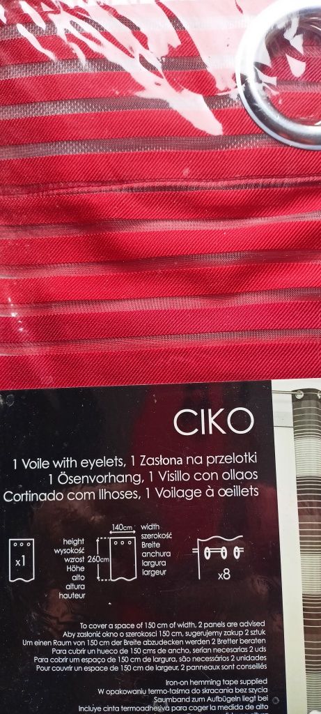 Zasłony komplet Ciko 140x260. Nowe