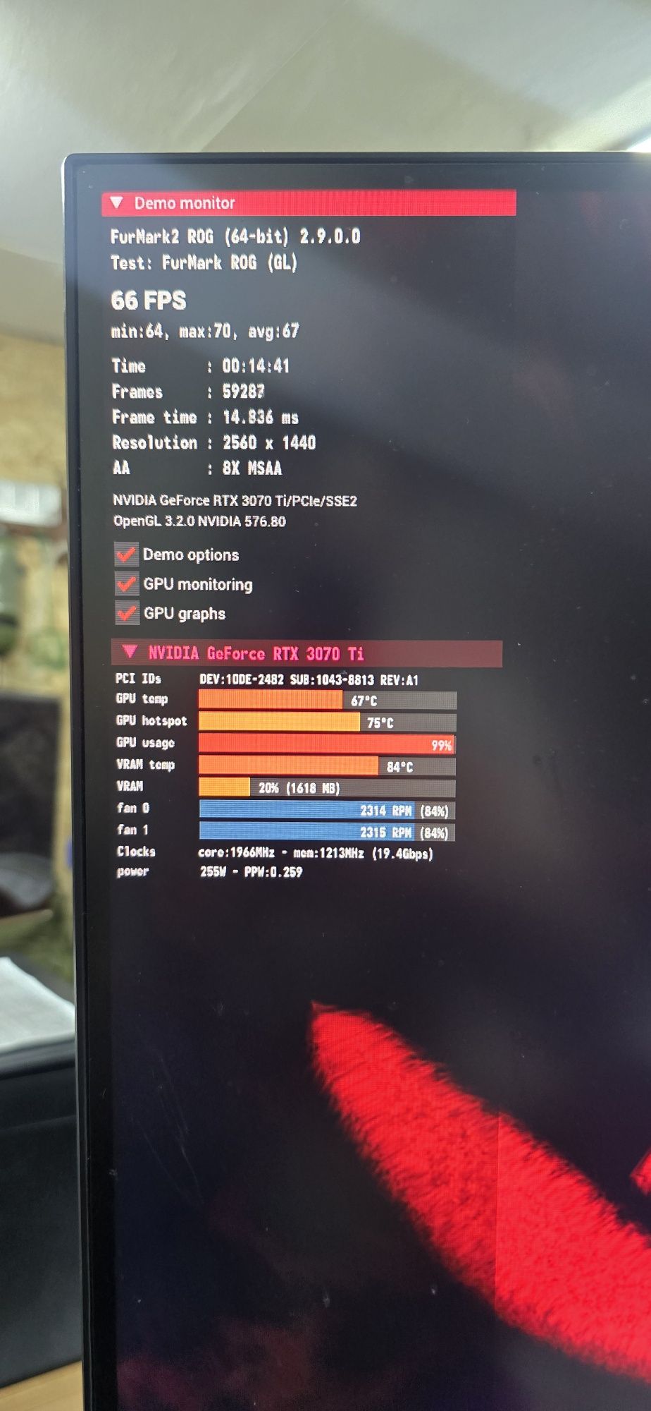 Відеокарта Asus GeForce RTX 3070Ti TUF Gaming Edition OC 8GB GDDR6X