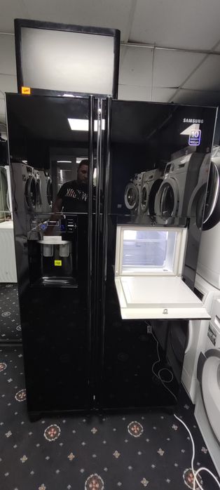Холодильник Samsung side by side Чорне скло