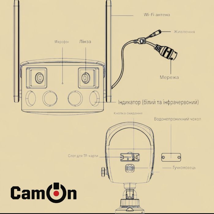 Не Аліекспрес! CamON - надійна камера відеоспостереження з гарантією.