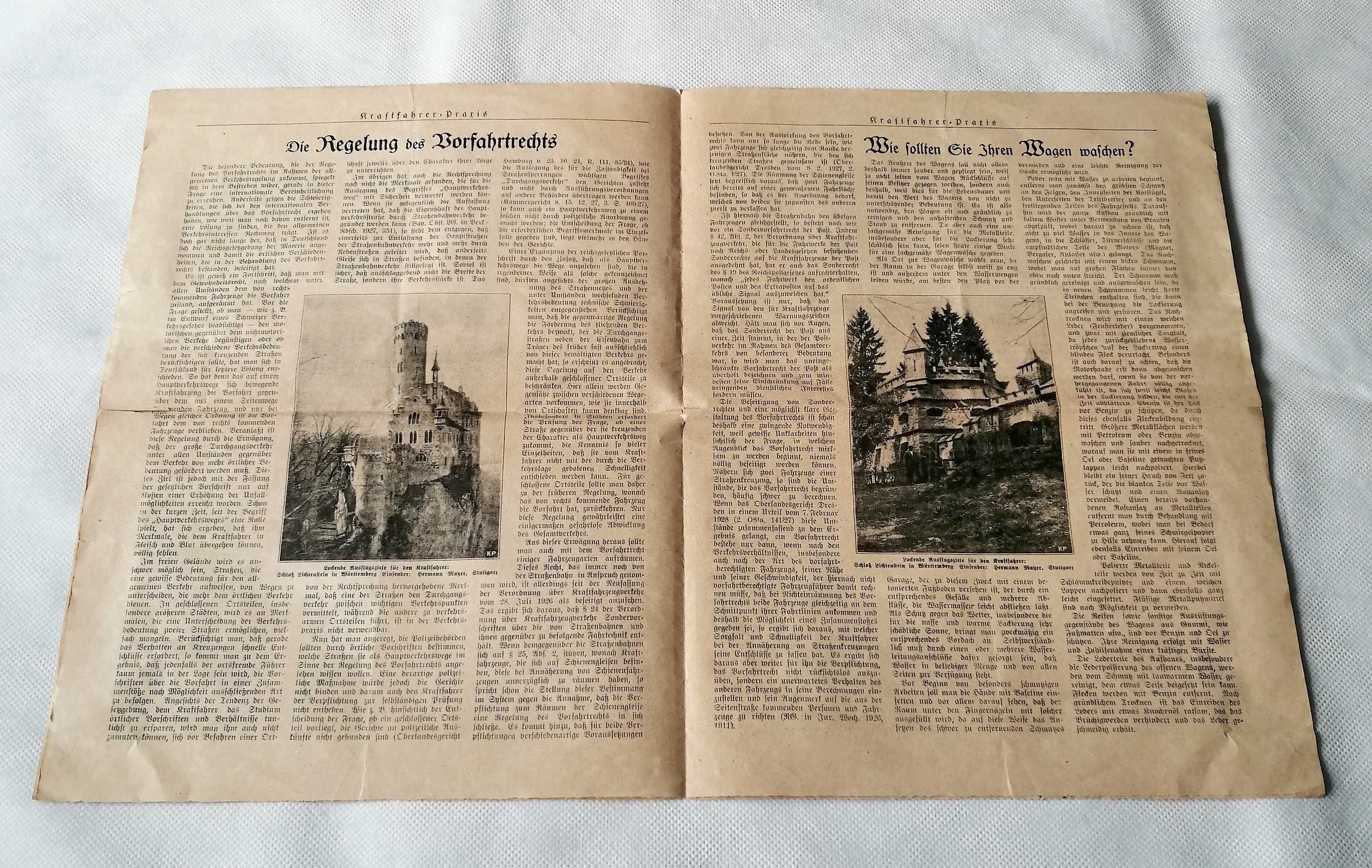 Kraftfahrer-Praxis Apr. 1929 gazeta motoryzacyjna stara reklama Niemcy