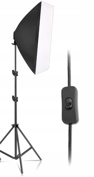 Lampa studyjna 2szt,SOFTBOX 50x70cm z pilotem, +statyw 68-200 cm+TORBA