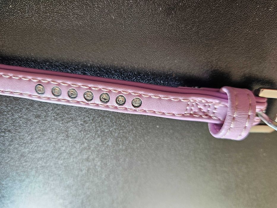 Obroża dla małego pieska chihuahua york z ozdobnymi kryształkami