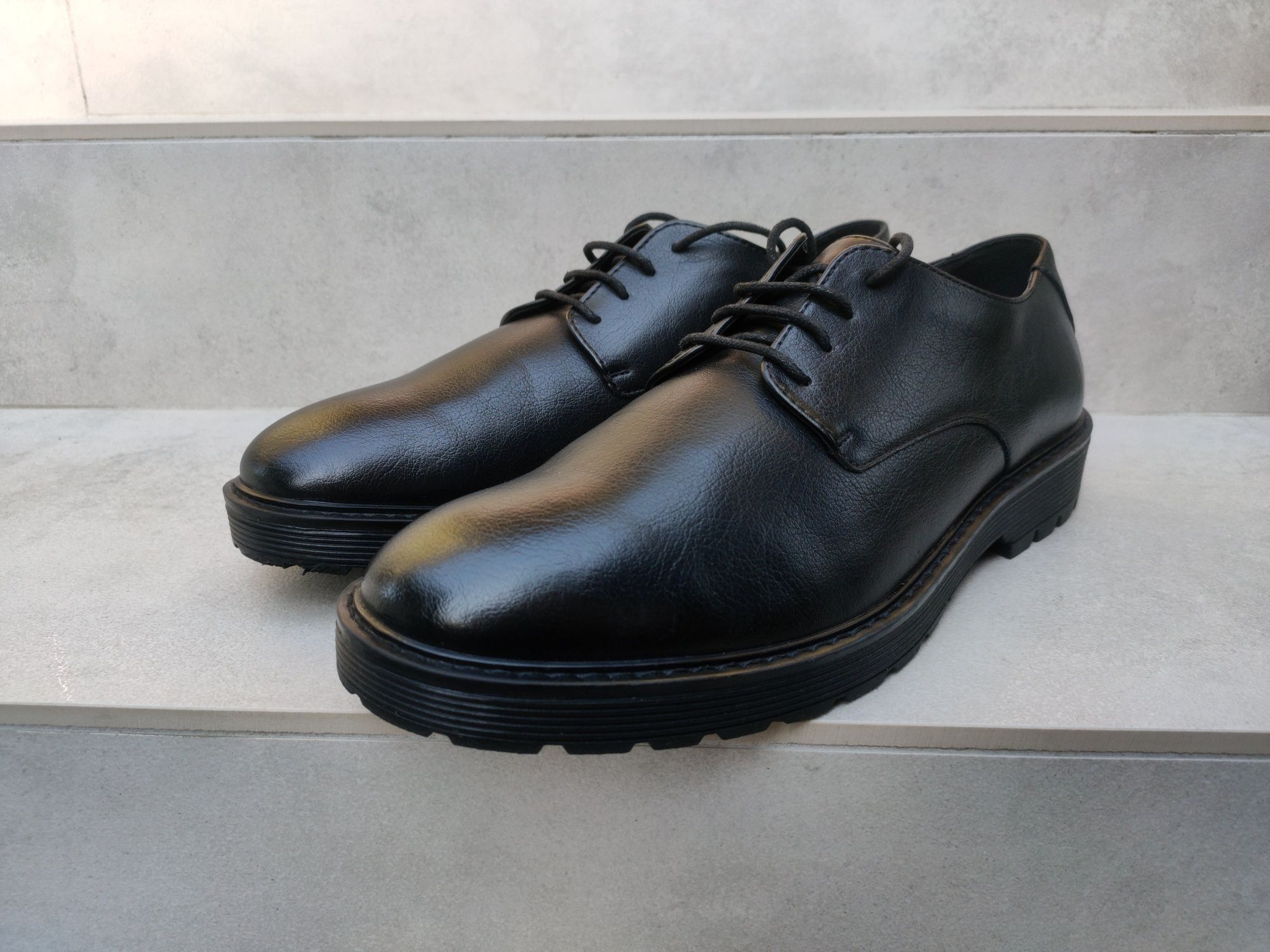 Buty AM Shoes Company męskie półbuty eleganckie czarne r. 44 28,5cm