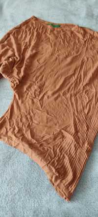 Sweter asymetryczny kolor camel S,M