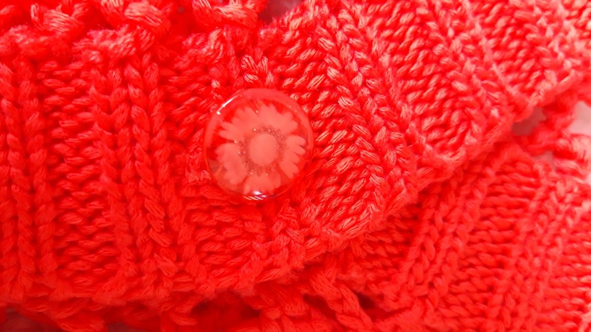 Narzutka uniwersalna koralowa kardigan Ren Mode 100 % bawełna sweter