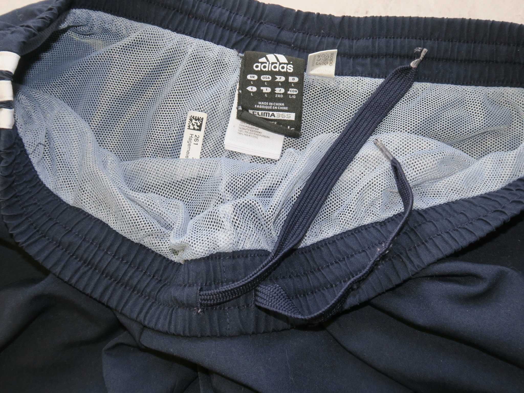 Adidas spodnie dresowe z zamkami na nogawkach L