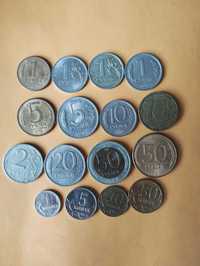 Zestaw monet rosij obiegowe i okolicznościowe.