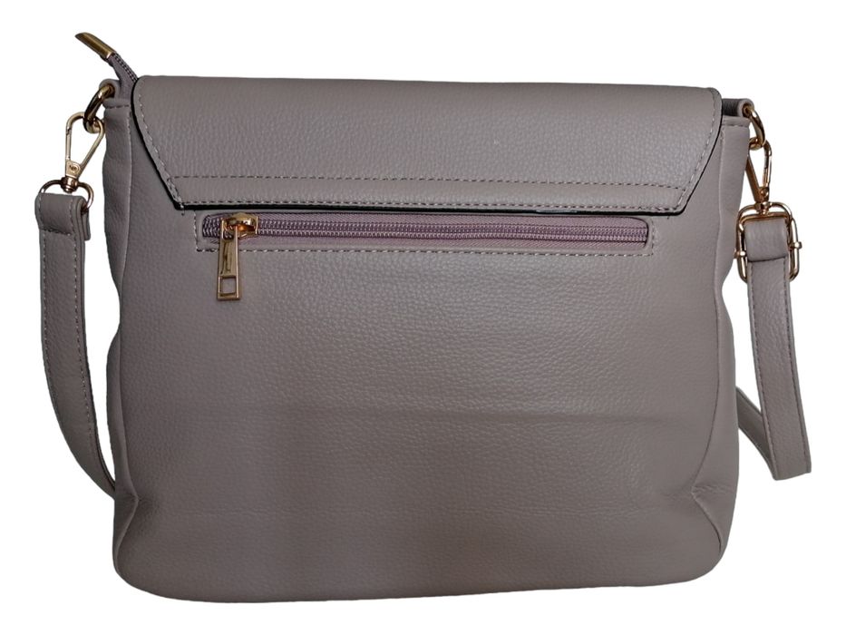 Szara Modna Listonoszka Damska Na Ramię - Klasyczna Torebka Damska