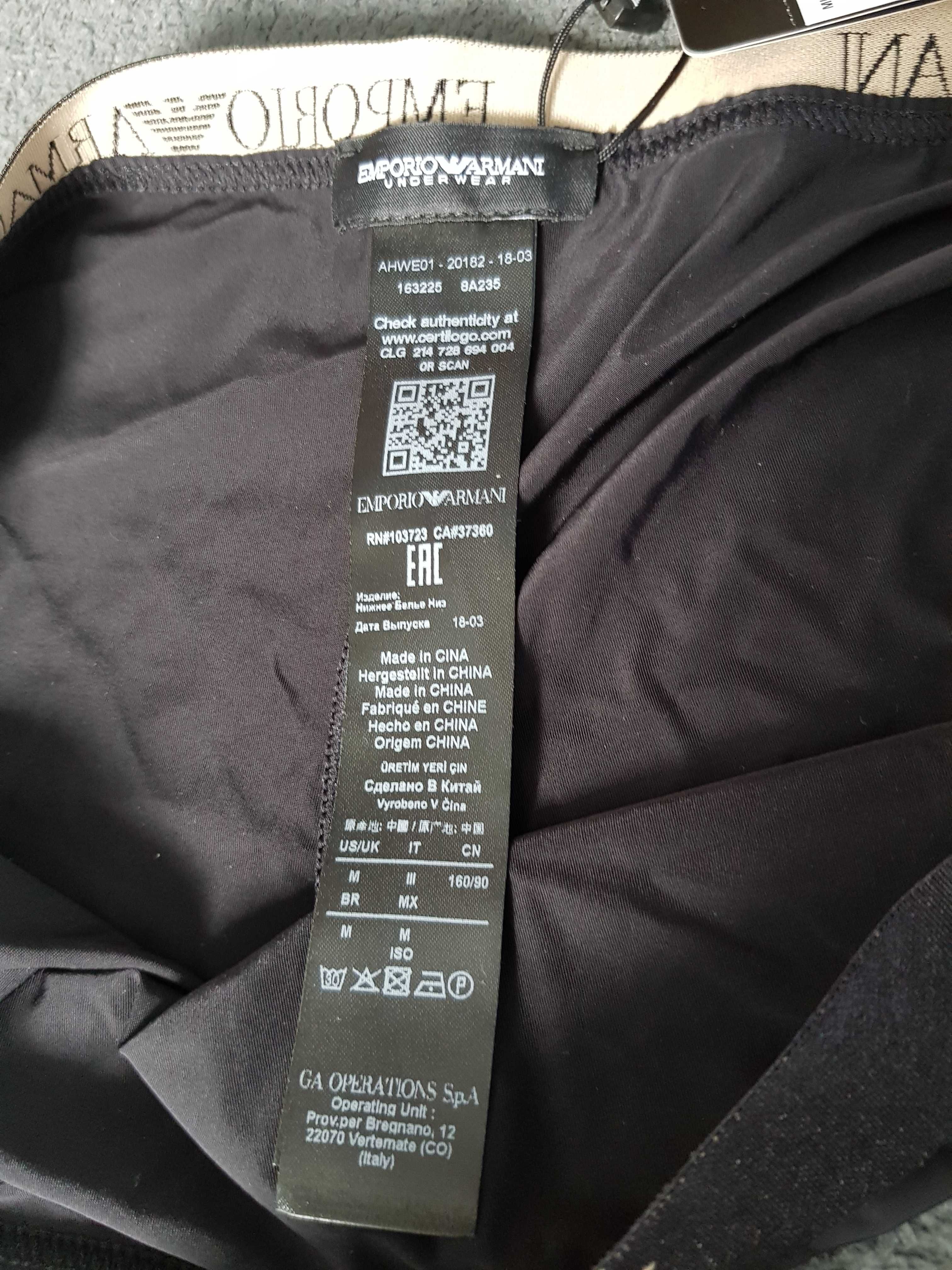 M Emporio Armani Underwear figi mikrofibra  nowe z metką czarne złote