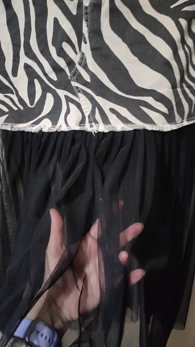 Джинсова спідниця з фатіном сіткою