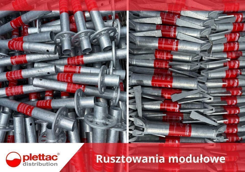 Rusztowania Modułowe 500m², wys.10m, podesty stalowe Plettac Pletak