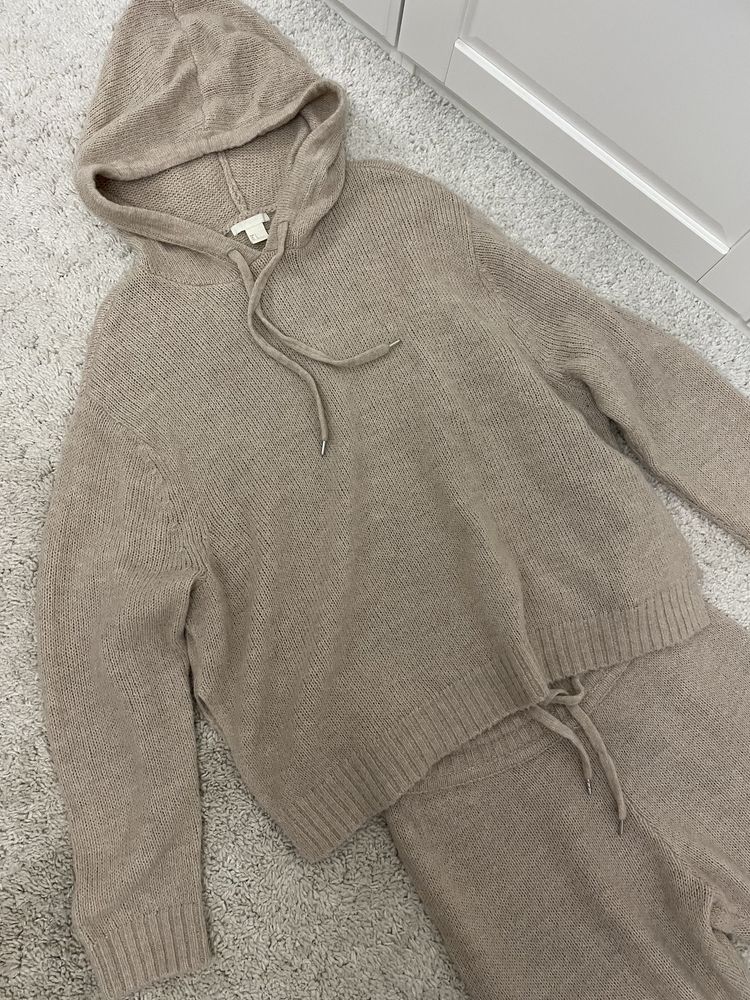 Dzianinowy set H&M spodnie xs sweter L wełniany