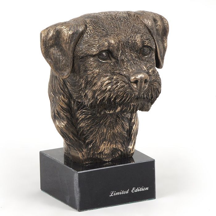 Border Terrier głowa na kamieniu Art-Dog